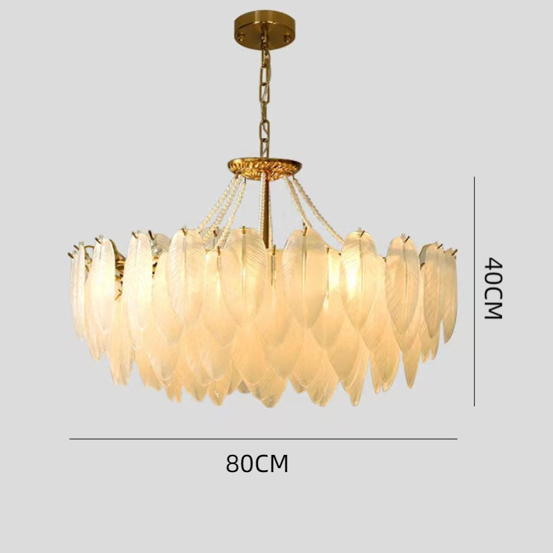 Luxury Modern Minimalist Living Room Shade Feather Chandelier